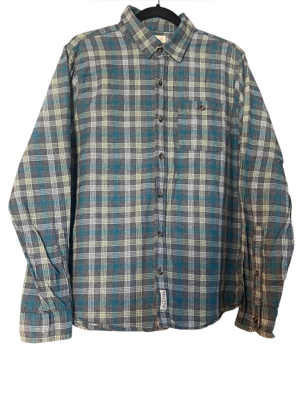 Hollister Green Men’s Cotton Plaid Long sleeve